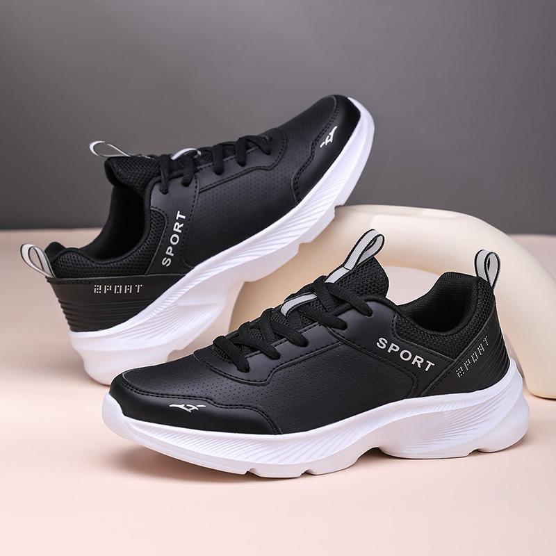 Jogging Shoes Four Seasons Waterproof Lightweight Running Shoe Women Leather Soft Casual Sneakers Ladies Non-Slip 35-41