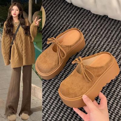 Height-increasing Thick-soled Bag Head Women's Single Shoes 2025 Spring and Summer Muffin Birkenstock Single Shoes Women's Outer Wear