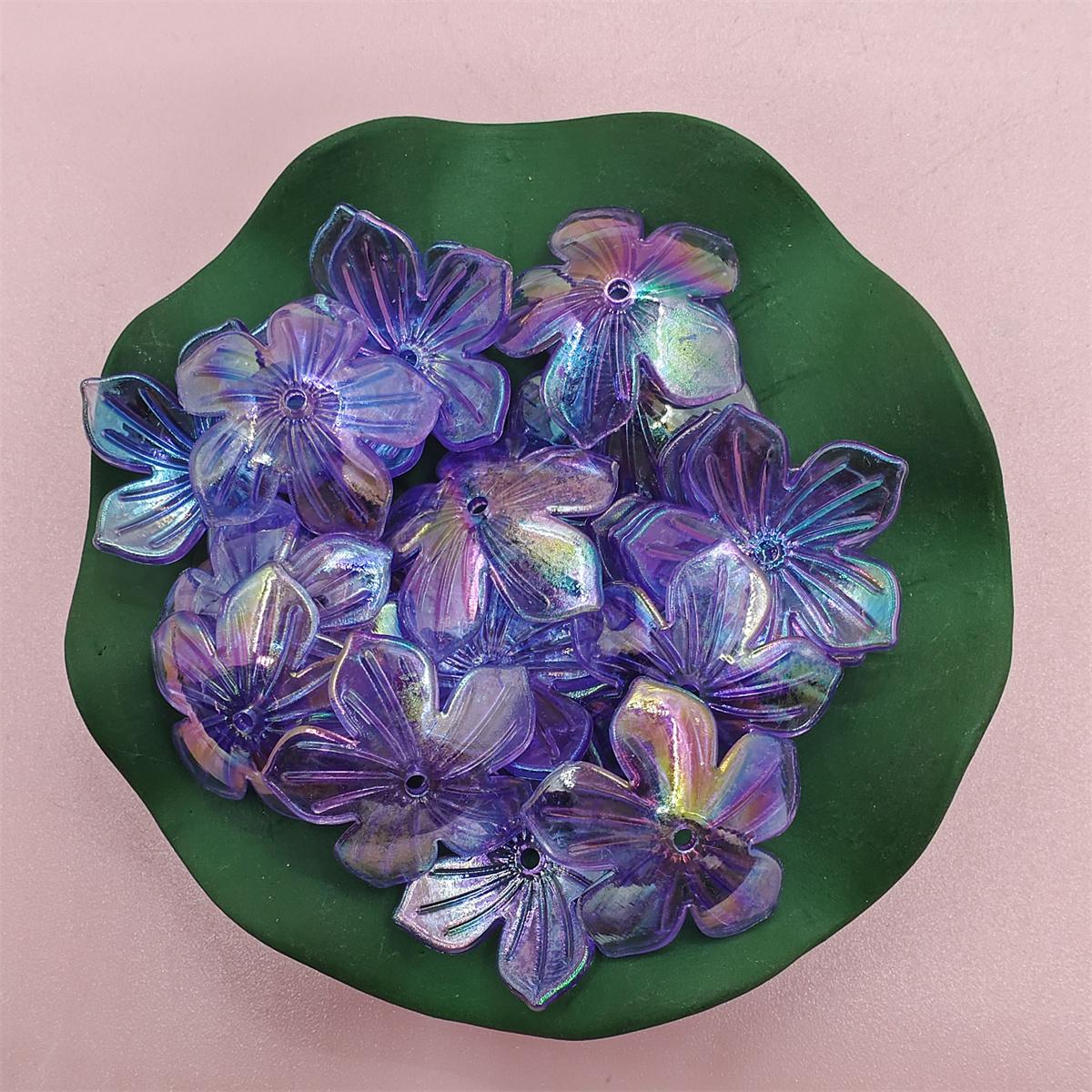 

60 шт., браслет, ожерелье, акриловые бусины 22,8 мм, сделай сам, ручная работа, для изготовления ювелирных изделий, свободные бусины-разделители, форма солнечного цветка фиолетовый