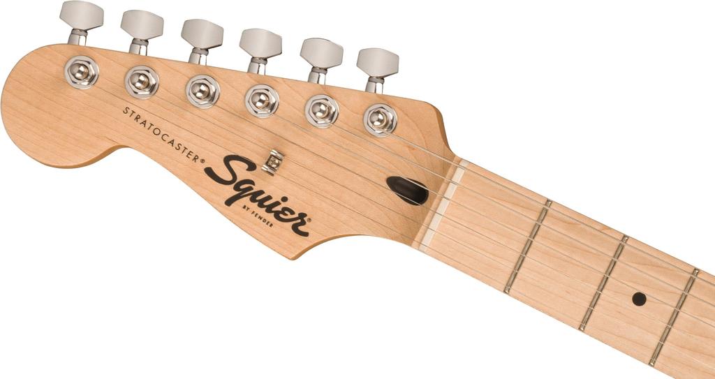 Squier by Fender Squier Electric Guitar Squier Maple White Black Soft Case Included Sonic™ Stratocaster® Left-Handed, Fingerboard, Pickguard,