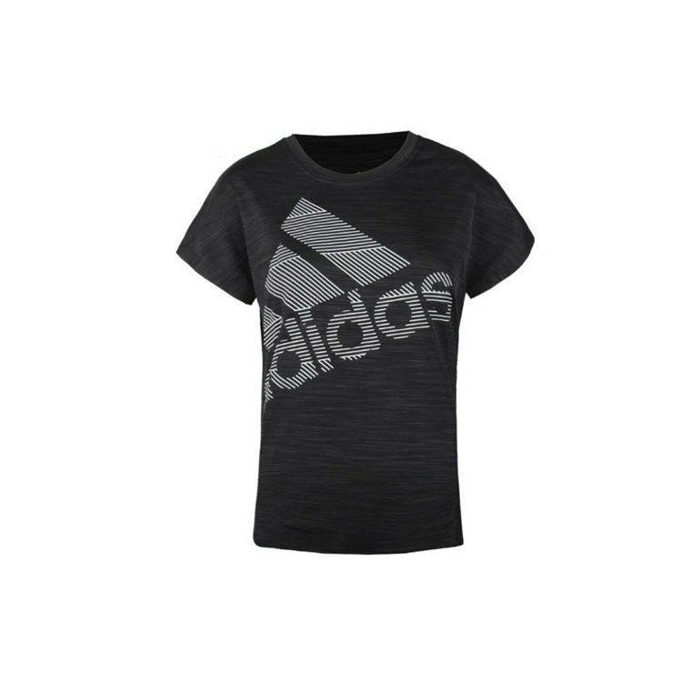 adidas T Shirts Women's Black Crew Neck Moderate Straight Fit EB4498