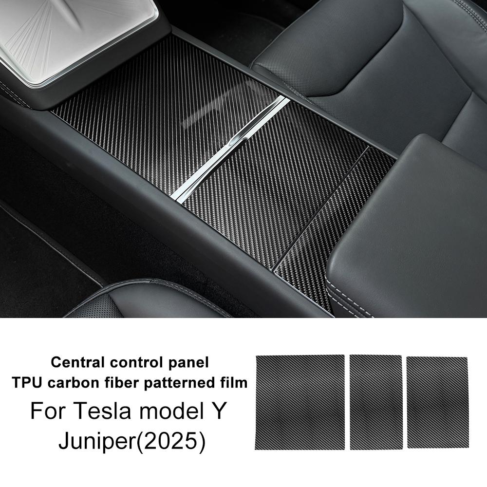 Carbon Fiber Pattern PPF Car Paint Protection Film Trim for Tesla Model Y Juniper 2025-up Protective B-pillar Trunk light Film