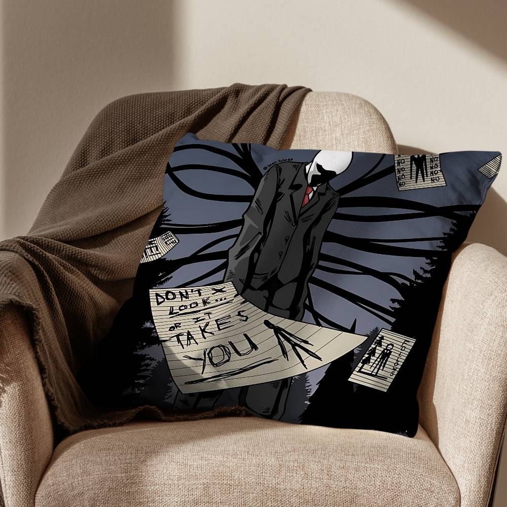 game cool Slender Man Pillow Case Office Cushions Suitable For Sofa Car Bedroom Decorative Cushion Cover