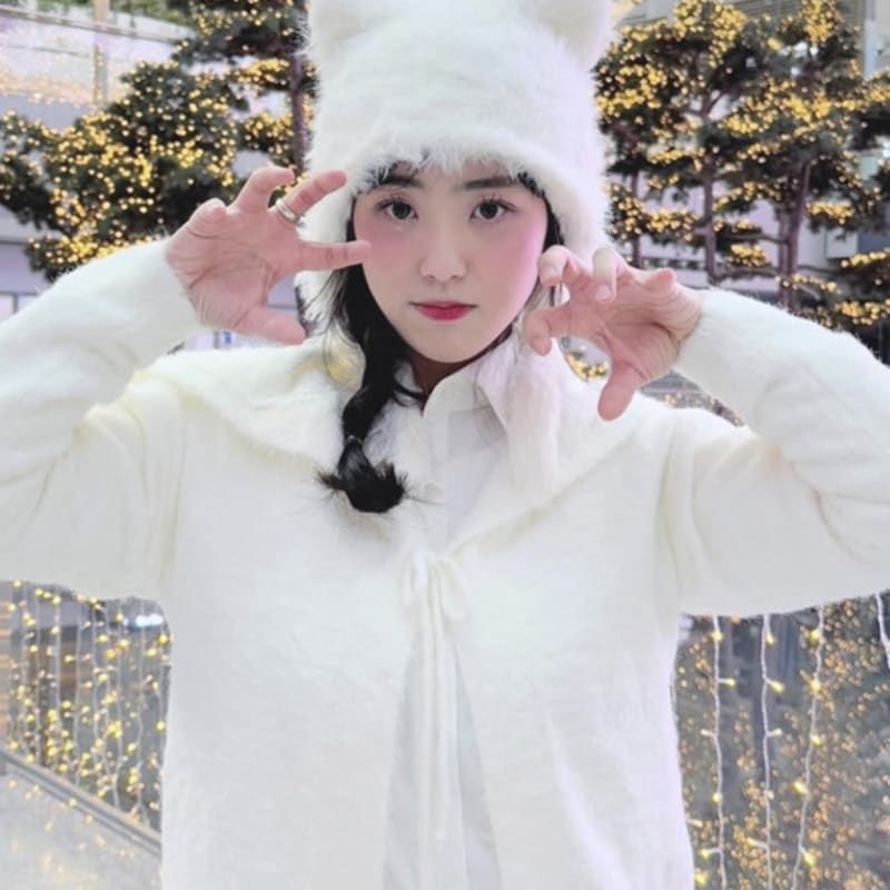 ADORE BELLE CAT FUR EARFLAP BEANIE - 4COLOR