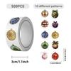 500PCS/Roll Cartoon Christmas Bells Stickers Adhesive Tablet Laptop Phone Decorative Labels Removable