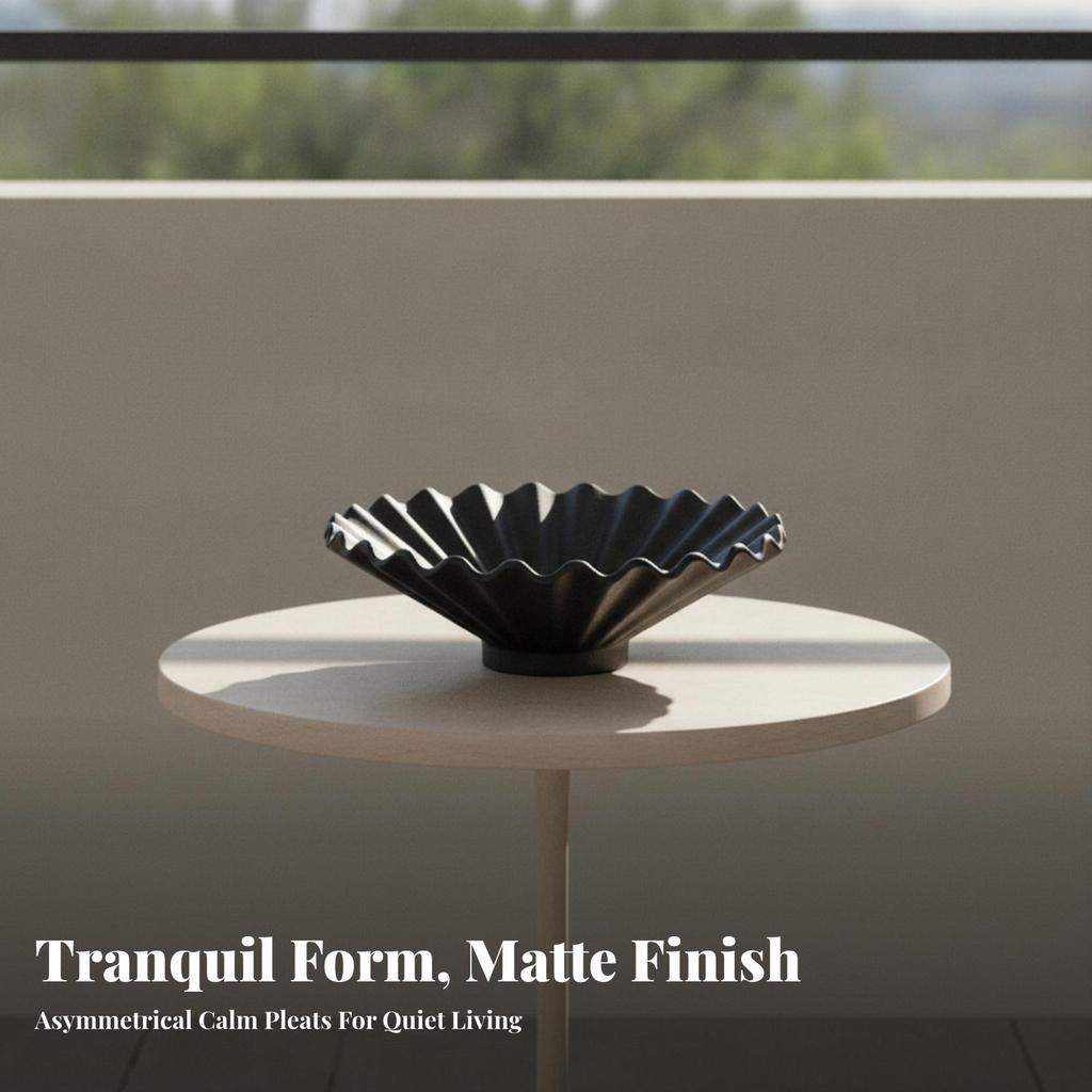 Fruit Bowl with Pedestal Textured Handcrafted for Entryway Console