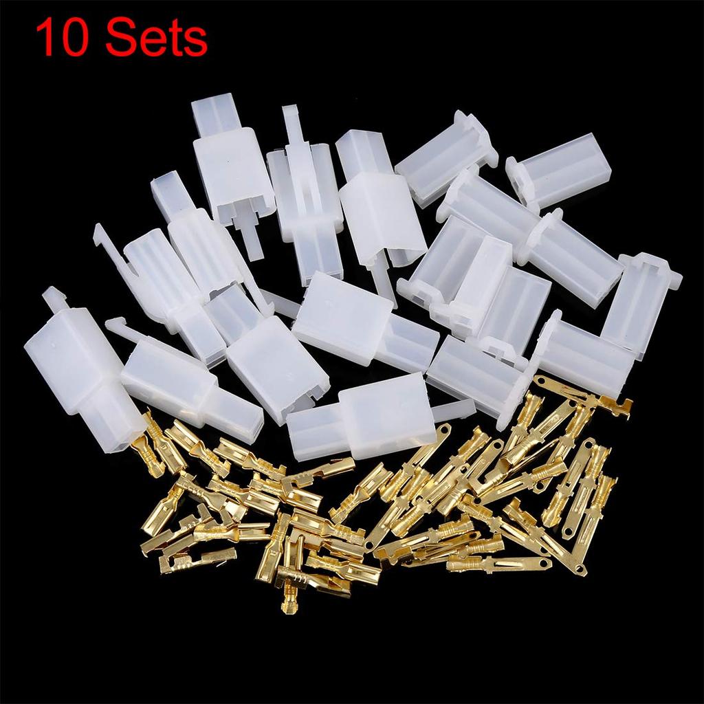 uxcell Terminal Housing, 0.1 Inch (2.8 Mm) 2 Pin Automotive Electrical Wire Connector Male Female Terminal Housing 10 Sets