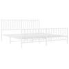 Metal Bed Frame with Headboard and Footboard White 183 x 213 cm