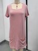 European and American Fashion: Women's Square Neck Short Sleeve Pocket Dress