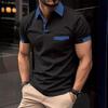 Summer Men Fashion Short Sleeve Lapel Golf Polo Shirt 100% Polyester 3D Digital Print Shirt Pocket Stitching Tops Polo