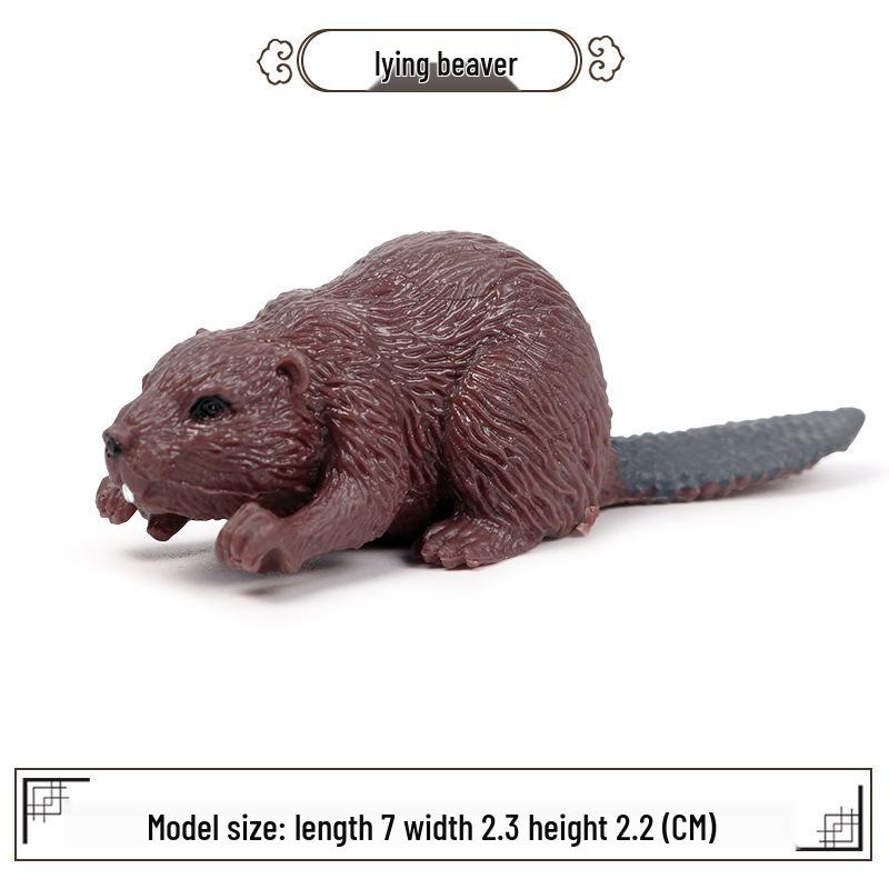 Realistic Wildlife Model Toys: Anteater, Badger, Beaver, Fox, Mink - Plastic Figurines for Children.