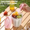 Durable And Safe Salad Container 650ML Picnic Box Fruit Cup with Fork Double-Layer Quick-Draining Leak-Proof Leak-proof Compact Sealed Food