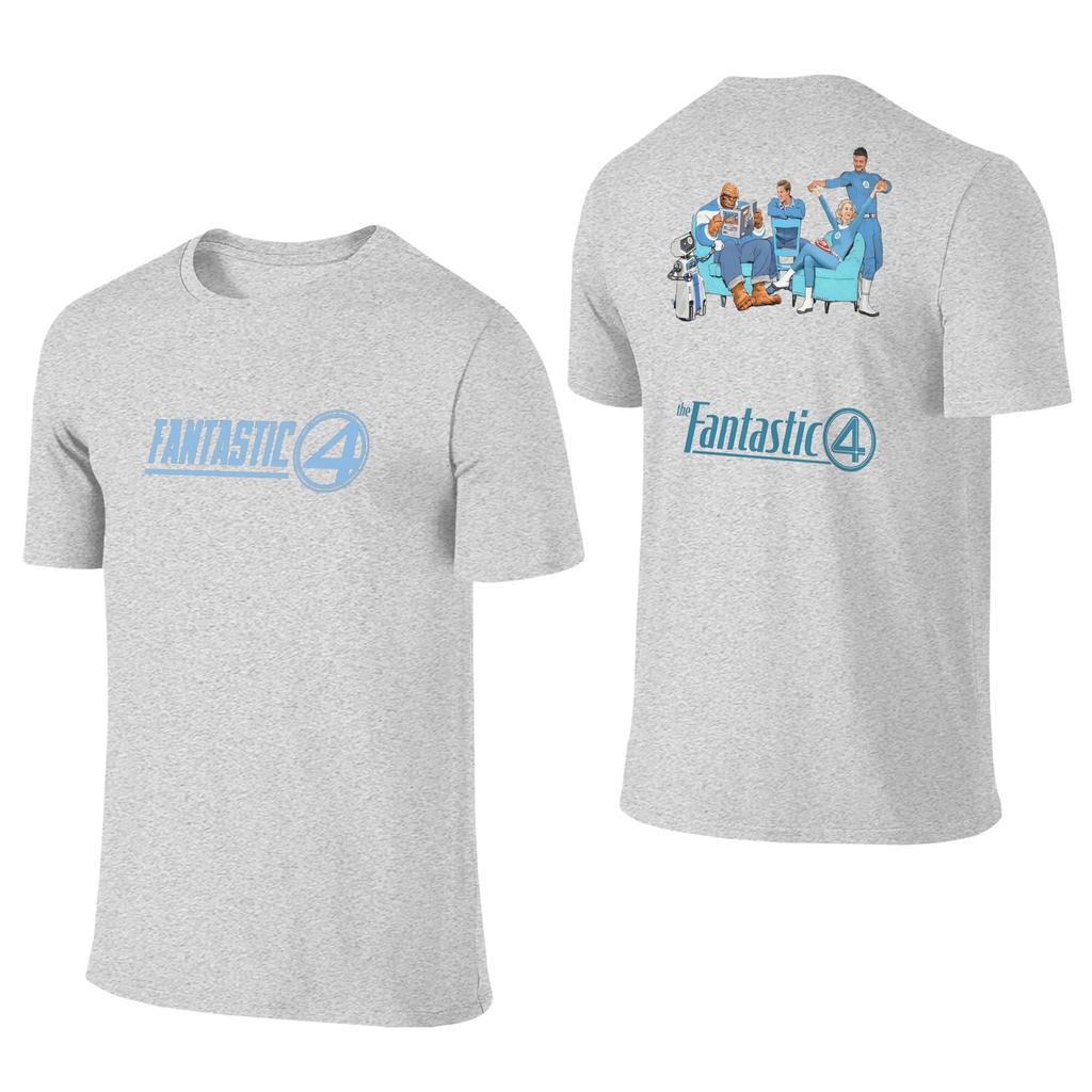 The Fantastic 4 Men T Shirts  Awesome Tee Shirt Short Sleeve O Neck T-Shirts Cotton Plus Size Tops