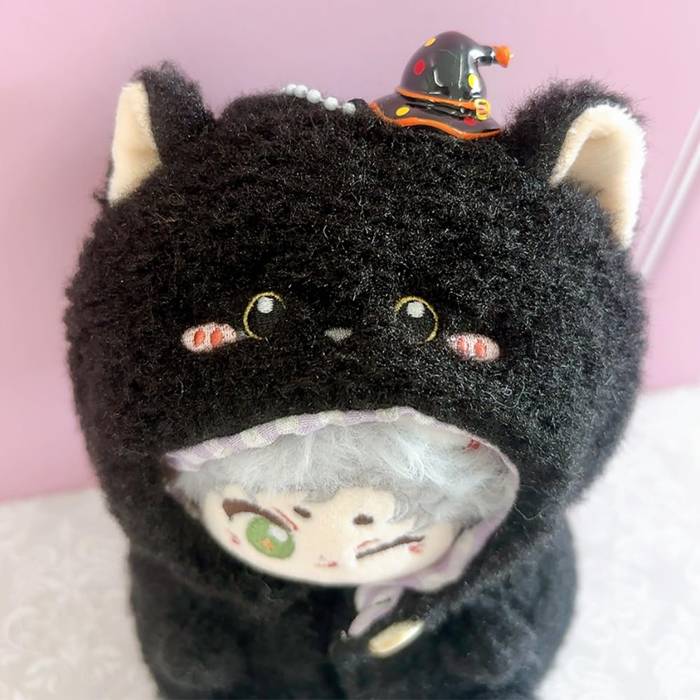3D Plush Kigurumi Black Cat Costume for 10cm Plush Kigurumi Otaku Doll Kpopdoll Costume Toys, Accessories, Activities, Mascot, [Used]