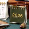 Mini Desk Calendar 2026 Standing Flip Small Desktop Calendar Jan.2026 to Dec 2026 12 Monthly Calendar with Twin-Wire Binding for Home Office School
