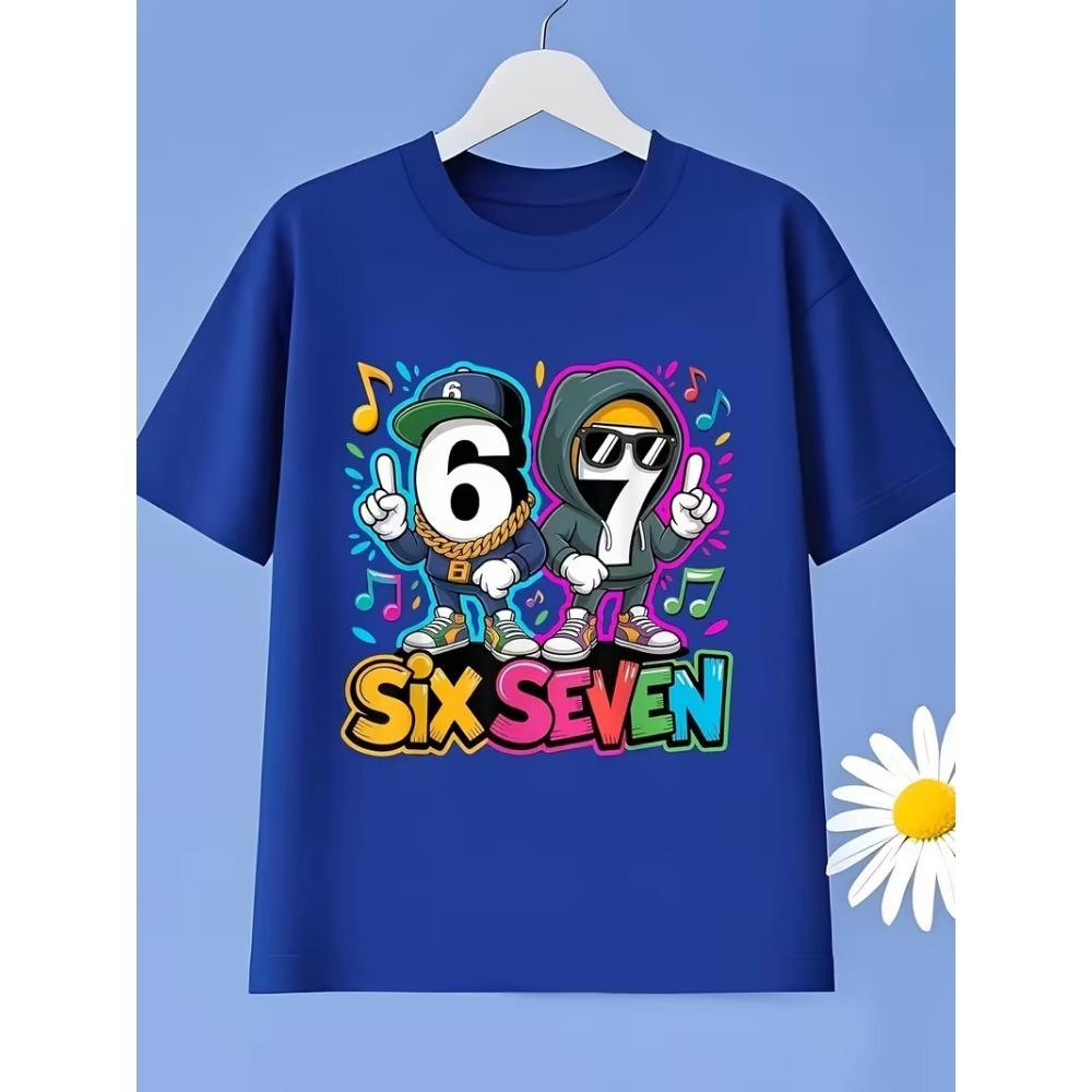 Modisches Jungen T-Shirt SIX SEVEN 67 Digitaldruck Kinder Freizeit Oberteil Sommer Kinder Kurzarm T-Shirt