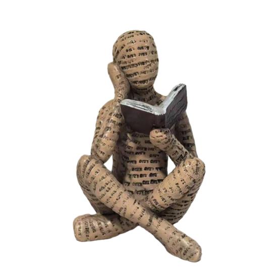 Abstract Reading Men Figurine Modern Sitting Lying Letter Man Statue Home Office Study Room Artistic Decoration Ornament