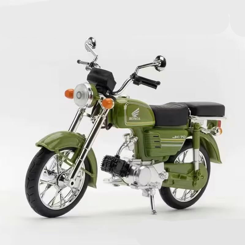

1/10 Scale Honda JiaLing JH-70 Alloy Classic Motorcycle Toys Diecast Simulation Metal Motorcycle Sound and Light Model Kids Gift зелёный