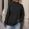 Women's Color Mock Neck Pullover Sweatshirt Loose Fit for Fall Winter