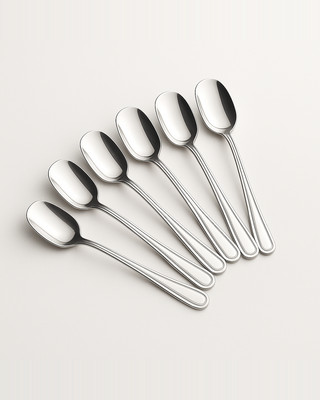 Kmt 6 ks Nerezová ocel Dlouhá rukojeť Polévková Naběračka Stolní nádobí Domácí Zmrzlina Hotelový Bufet Servírovací Lžíce