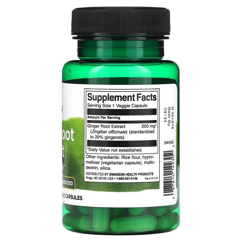 Ginger Root Extract, Veggie Capsules 60 (200Mg Per Capsule)