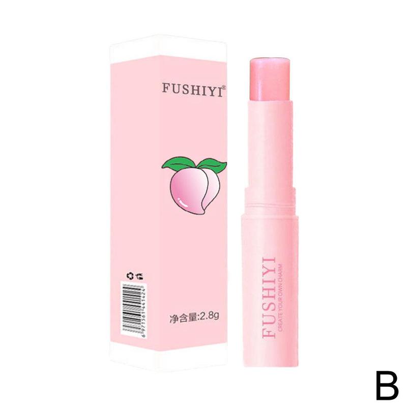 1 PC Natural Pêssego Lip Balm Hidratante de Longa Duração Mudança de Temperatura Produto de Hidratação Anti-R6X4