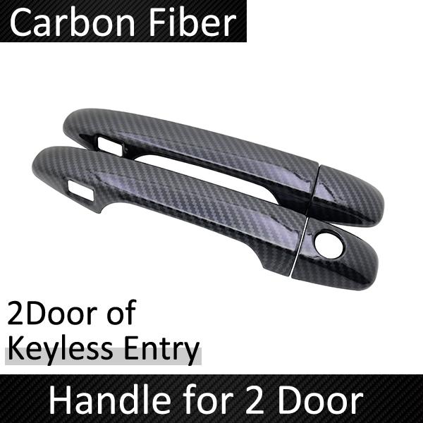 

For Toyota iQ AJ10 10 Car stickers Front Real Door Handle Chrome Carbon Cover 2008 2009 2010 2011 2012 2013 2014~2015 Right Left Carbon 1 button