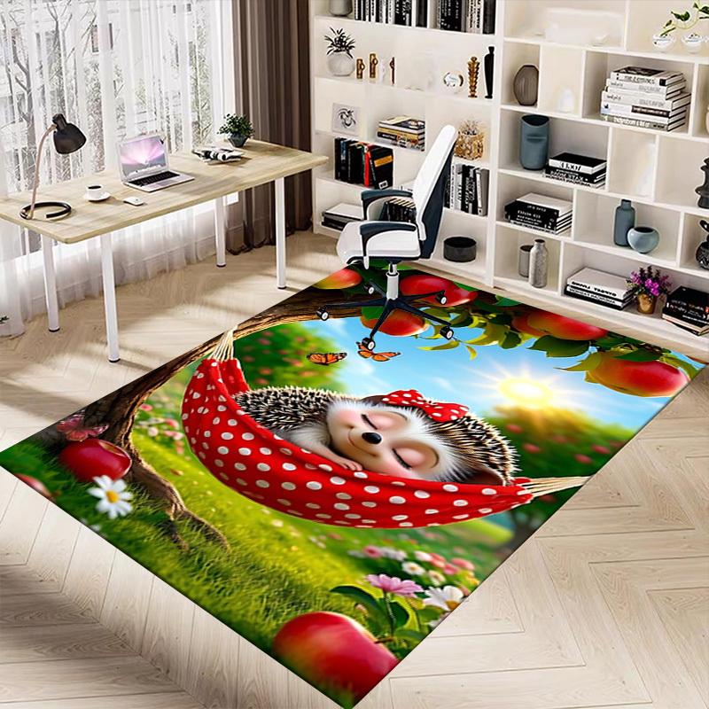 1PC Hedgehog, Hammock Extra Large Non Slip Floor carpet, Office, family, bedroom, Studio Large Area Rug Indoor Rugs, Vibrant Colors