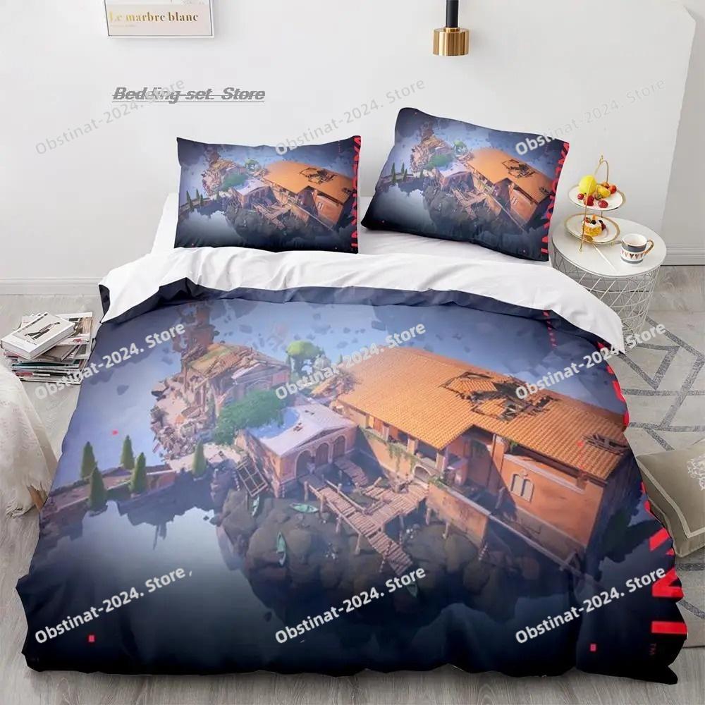 Gaming Valorant Bedding Set Single Twin Full Queen King Size Bed Set Aldult Kid Bedroom Duvetcover Sets 3D Print Anime 034