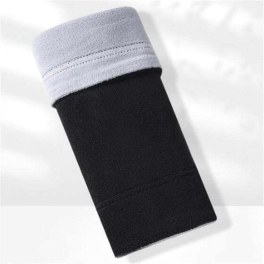 Multifunctional Polar Fleece Neck Gaiter & Beanie Hat, Double-Sided Wearable Winter Warm Headwear with Adjustable Drawstring L чёрный