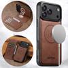 iPhone 17 Pro Max Flip Case with Card Slot, Magnetic Snap, Wireless Charging, Stand Function, and Leather Finish