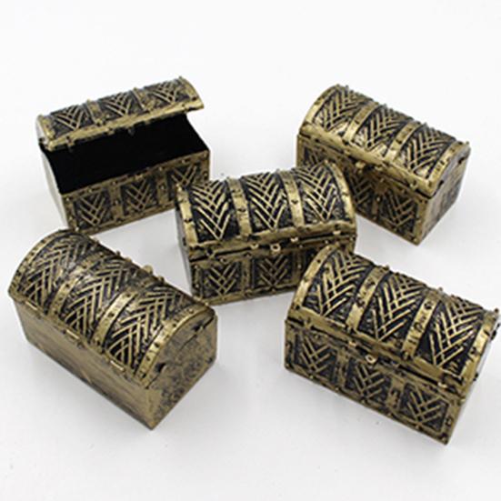 10Pcs Mini Pirate Treasure Chest Vintage Realistic Miniature Jewelry Treasure Box Toy Model Theme Party Decoration Kids Gift