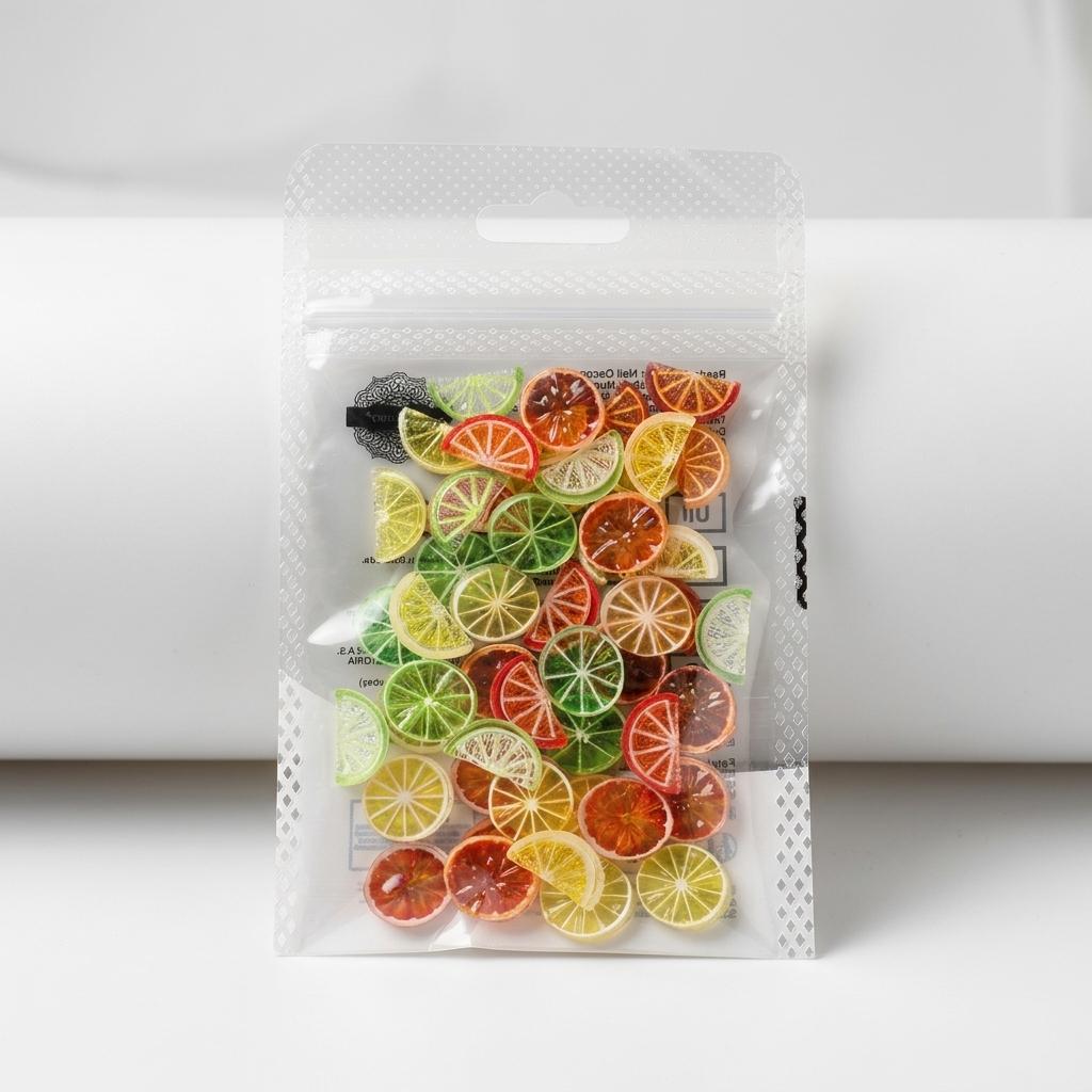 Summer Style Lemon Slice-Resin Nail Art Decorations Transparent Mixed Designs For DIY Manicure