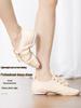 Sapatos de Dança Jazz de Canoa Alta com Solado Macio para Mulheres - Botas de Lona para Yoga Indoor Antiderrapantes Étnicas