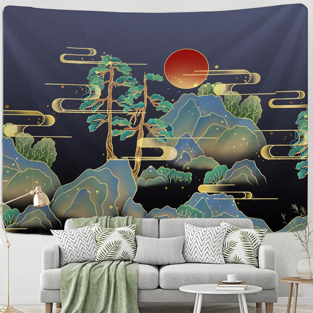 

Китайский лотос гобелен настенный психоделический хиппи бохо стиль художественная живопись спальня гостиная домашний декор 95x70cm