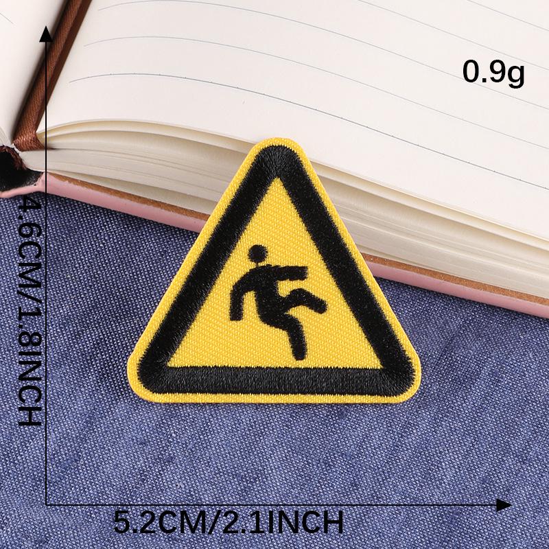 Firefighting Triangle Embroidered Patch - Sew-on Fabric Emblem for Clothing Accessories