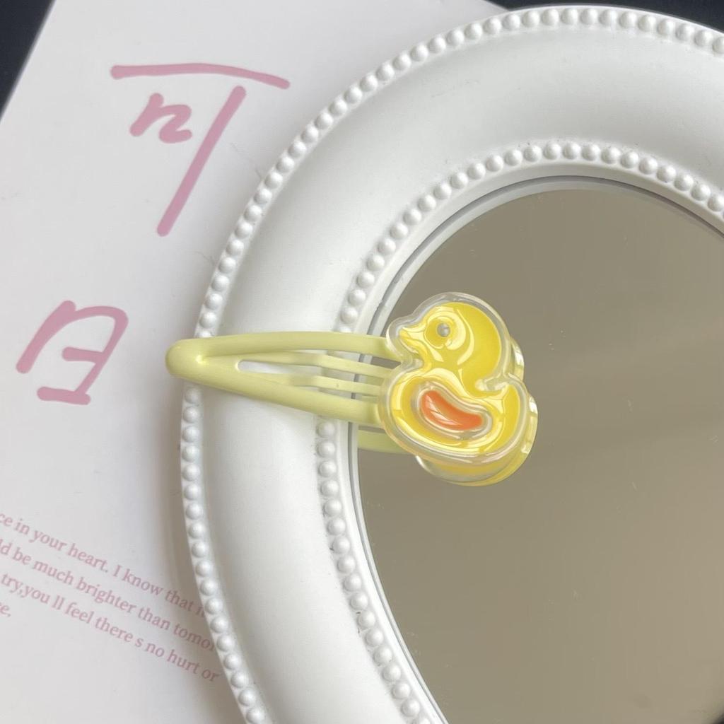 Cute Yellow Duck Egg Hairpin - Girlish Hair Clip for Women and Students