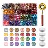 Wedding Invitation Tools And Candles Kit Beads with Wax Seal Melting Spoon Set Gift for Craft Lovers Stamp DIY