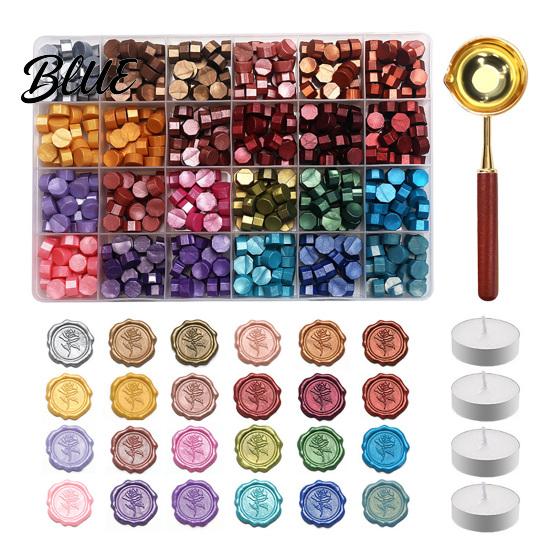 Wedding Invitation Tools And Candles Kit Beads with Wax Seal Melting Spoon Set Gift for Craft Lovers Stamp DIY