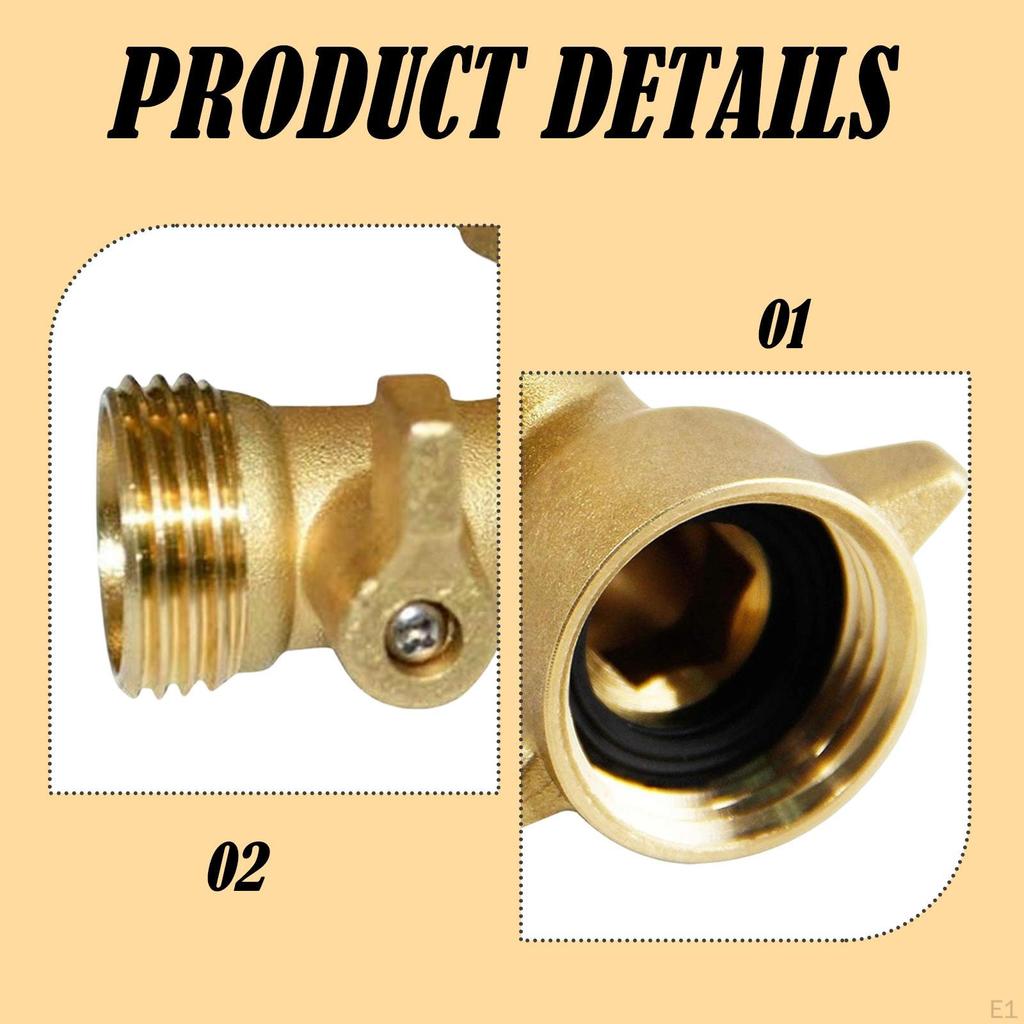 90 Degree Hose Elbow Brass High Performance Build in Switch 3/4" Ght Fittings Residential Garden