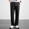 FIRS Men's Silk-Blend Straight Fit Business Casual Trousers
