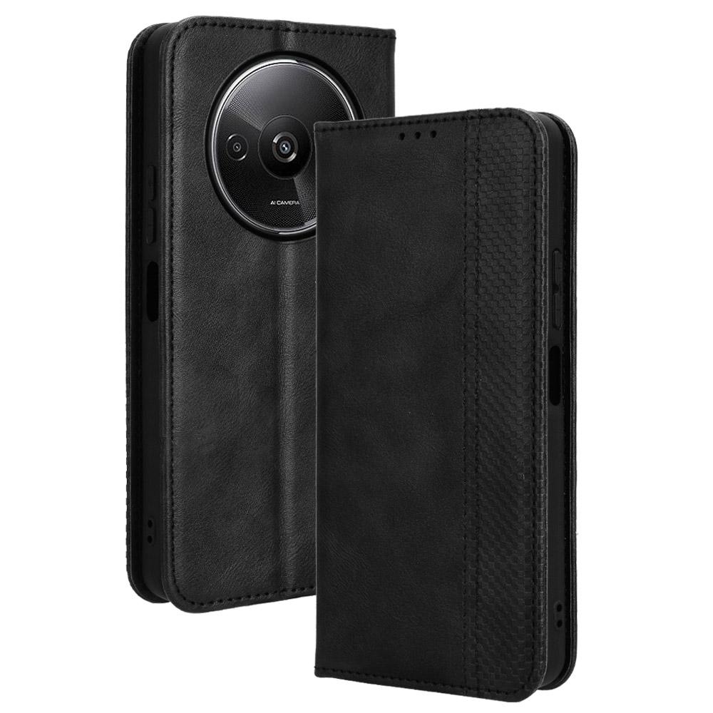 For Xiaomi Redmi A3 4G/Poco C61 4G Vintage Leather Case Folio Flip Wallet Phone Cover