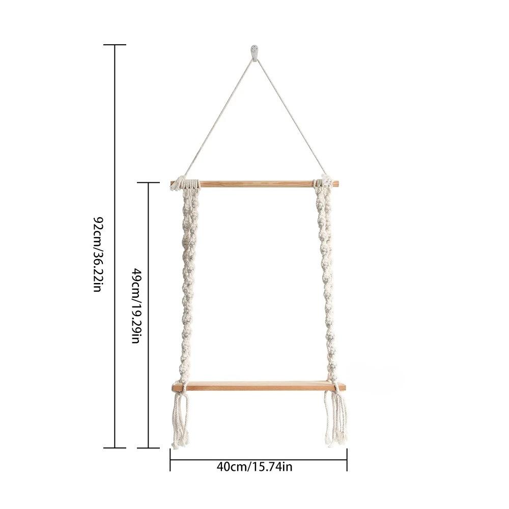 3 Styles Wall Decoration Storage Racks Woven Wooden Hanging Decorations Bedroom Living Room Wind Chime Decoration Racks
