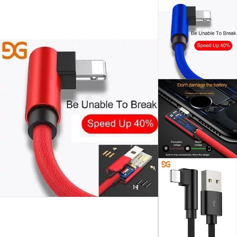 Degree Pin 90 Usb Cable For Iphone Huawei Fast Charging Cable