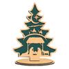 Christmas Tree Table Sign Decoration Farmhouse Rustic Jesus Nativity Wooden Ornament with Base Home Office Bookshelf Desktop Decor