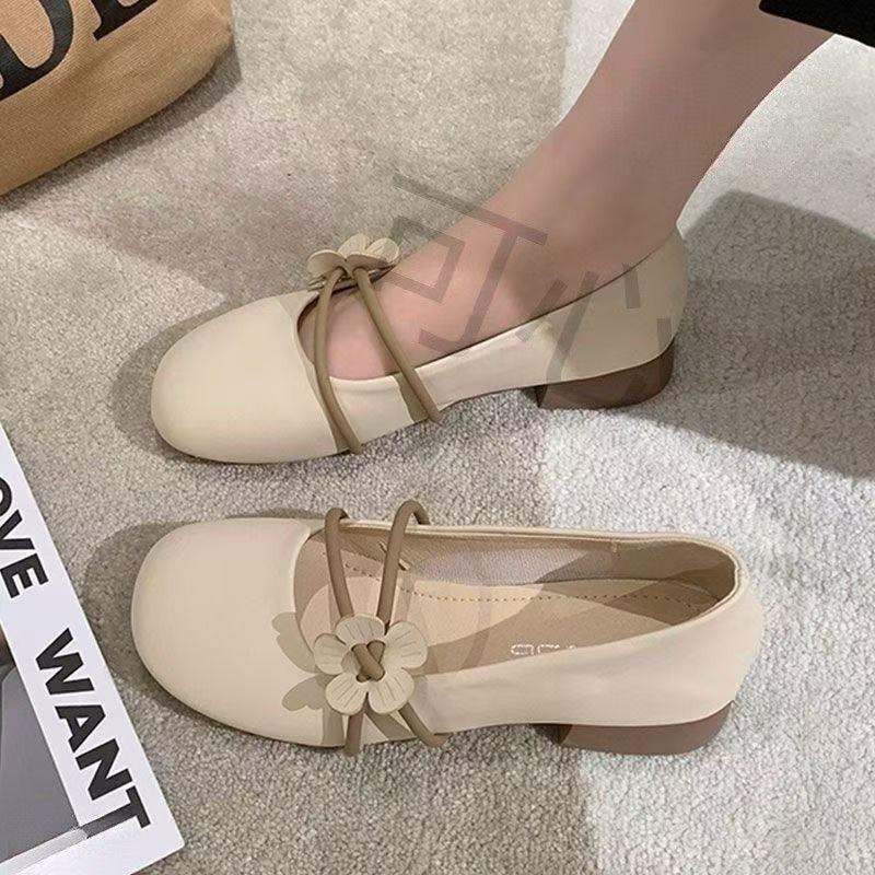 French Flat-soled Fairy Single Shoes Female 2025 Spring and Autumn New Mary Jane Shoes Temperament One-pedal Soft-soled Beanie Shoes