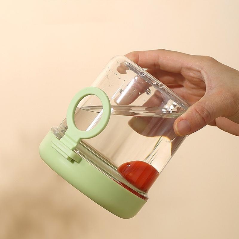 1/2 Layers Salad Cup Portable Fruit Yogurt Breakfast Cups Overnight Oats Bowls Fitness Fat-Reduced Food Container with Spoon