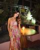 European & American Women's Printed Strappy Bandeau Maxi Dress
