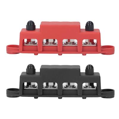 2 Pieces Power Distribution Block M8 Screw 4 Terminal Busbar