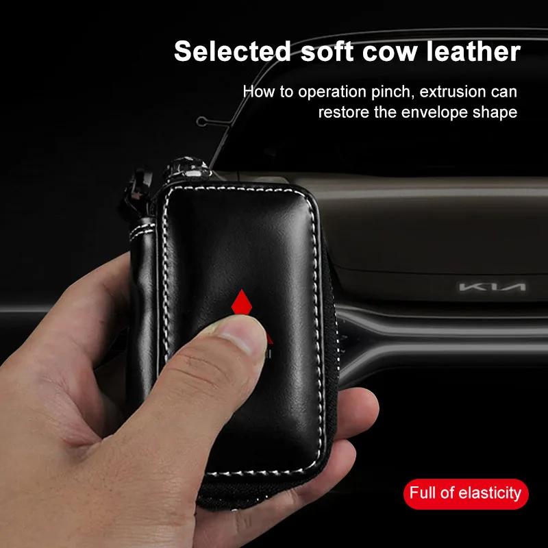 2025 Leather Car Key Holder Car Keychain Bag Organizer Car Key Case For Mitsubishi Outlander Lancer 10 9 ASX RALLIART Eclipse